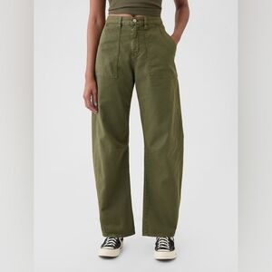 Gap Olive Green Mid Rise Twill Barrel Pants